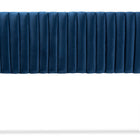 Baxton Studio Emile Modern and Contemporary Navy Blue Velvet Fabric Upholstered and Dark Brown Finished Wood Full Size Headboard