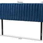 Baxton Studio Emile Modern and Contemporary Navy Blue Velvet Fabric Upholstered and Dark Brown Finished Wood Full Size Headboard