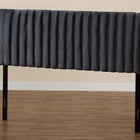 Baxton Studio Emile Modern and Contemporary Grey Velvet Fabric Upholstered and Dark Brown Finished Wood Queen Size Headboard