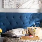 Baxton Studio Felix Modern and Contemporary Navy Blue Velvet Fabric Upholstered Full Size Headboard