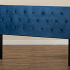 Baxton Studio Felix Modern and Contemporary Navy Blue Velvet Fabric Upholstered Queen Size Headboard