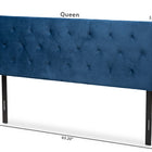 Baxton Studio Felix Modern and Contemporary Navy Blue Velvet Fabric Upholstered Full Size Headboard