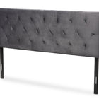 Baxton Studio Felix Modern and Contemporary Grey Velvet Fabric Upholstered Queen Size Headboard