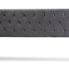 Baxton Studio Felix Modern and Contemporary Grey Velvet Fabric Upholstered Queen Size Headboard
