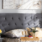 Baxton Studio Felix Modern and Contemporary Grey Velvet Fabric Upholstered Queen Size Headboard