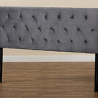 Baxton Studio Felix Modern and Contemporary Grey Velvet Fabric Upholstered Queen Size Headboard