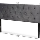 Baxton Studio Felix Modern and Contemporary Grey Velvet Fabric Upholstered Queen Size Headboard