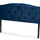 Baxton Studio Leone Modern and Contemporary Navy Blue Velvet Fabric Upholstered King Size Headboard