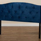 Baxton Studio Leone Modern and Contemporary Navy Blue Velvet Fabric Upholstered King Size Headboard