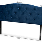 Baxton Studio Leone Modern and Contemporary Navy Blue Velvet Fabric Upholstered King Size Headboard