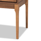 Baxton Studio Ramiel Mid-Century Modern Ash Walnut Finished Wood and Rattan 1-Drawer Nightstand