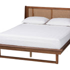 Baxton Studio Aveena Mid-Century Modern Walnut Brown Finished Wood Queen Size Platform Bed