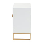 Baxton Studio Giolla Contemporary Glam and Luxe White Finished Wood and Gold Metal 2-Drawer End Table