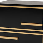 Baxton Studio Giolla Contemporary Glam and Luxe Black Finished Wood and Gold Metal 2-Drawer End Table