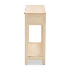 Baxton Studio Sebille Mid-Century Modern Light Brown Finished Wood 2-Drawer Console Table with Natural Rattan
