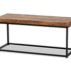 Baxton Studio Bardot Modern Industrial Walnut Brown Finished Wood and Black Metal Accent Bench