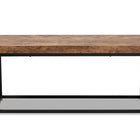 Baxton Studio Bardot Modern Industrial Walnut Brown Finished Wood and Black Metal Accent Bench