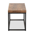 Baxton Studio Bardot Modern Industrial Walnut Brown Finished Wood and Black Metal Accent Bench