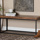 Baxton Studio Bardot Modern Industrial Walnut Brown Finished Wood and Black Metal Accent Bench