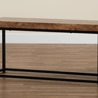 Baxton Studio Bardot Modern Industrial Walnut Brown Finished Wood and Black Metal Accent Bench