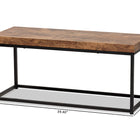 Baxton Studio Bardot Modern Industrial Walnut Brown Finished Wood and Black Metal Accent Bench