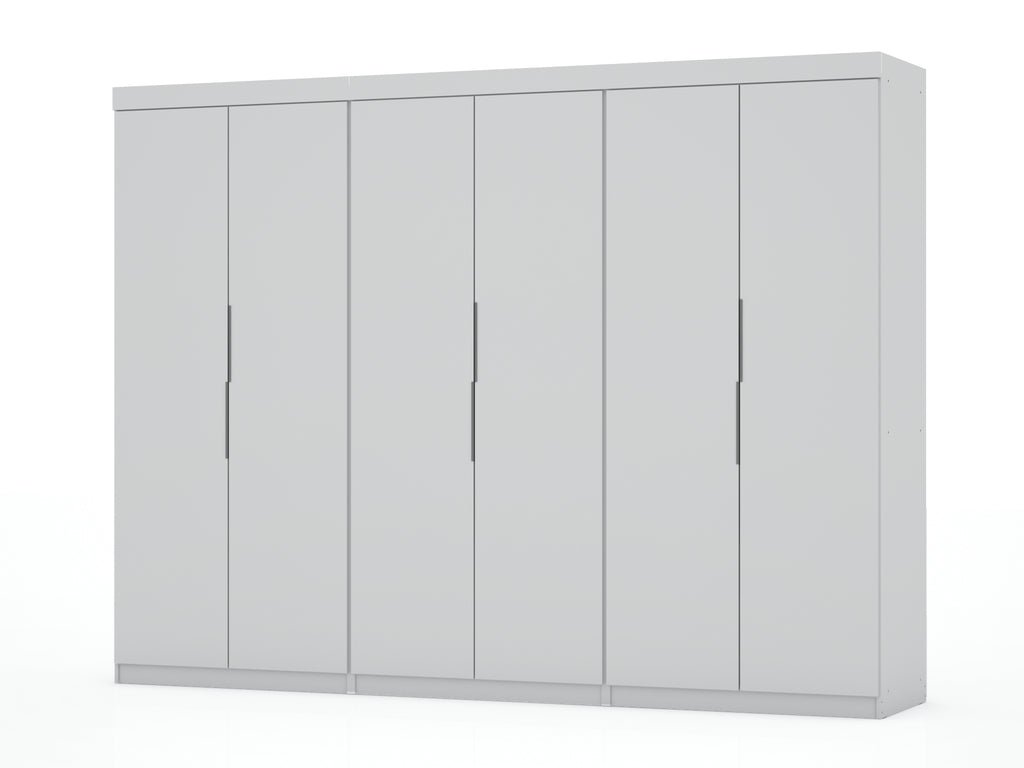 Manhattan Comfort Mulberry Contemporary Modern 13-Piece Wardrobe Closet in White