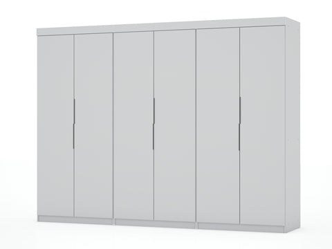 Manhattan Comfort Mulberry Contemporary Modern 13-Piece Wardrobe Closet in White