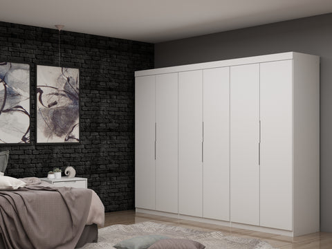 Manhattan Comfort Mulberry Contemporary Modern 13-Piece Wardrobe Closet in White