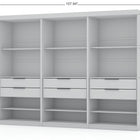 Manhattan Comfort Mulberry Contemporary Modern 13-Piece Wardrobe Closet in White