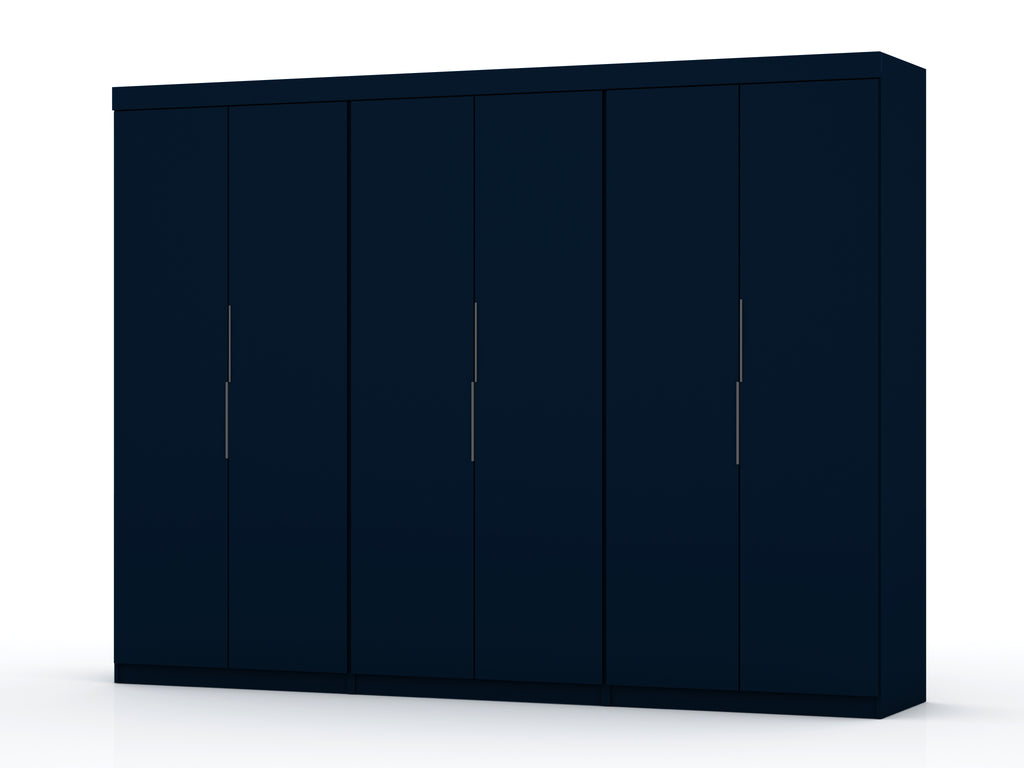Manhattan Comfort Mulberry Contemporary Modern 13-Piece Wardrobe Closet in Midnight Blue