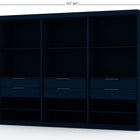 Manhattan Comfort Mulberry Contemporary Modern 13-Piece Wardrobe Closet in Midnight Blue