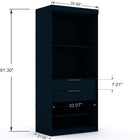 Manhattan Comfort Mulberry Contemporary Modern 13-Piece Wardrobe Closet in Midnight Blue