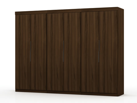 Manhattan Comfort Mulberry Contemporary Modern 13-Piece Wardrobe Closet in Chestnut Brown