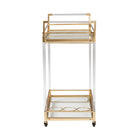 Baxton Studio Savannah Contemporary Glam and Luxe Gold Metal and Glass Wine Cart