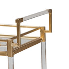 Baxton Studio Savannah Contemporary Glam and Luxe Gold Metal and Glass Wine Cart
