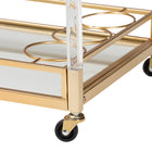 Baxton Studio Savannah Contemporary Glam and Luxe Gold Metal and Glass Wine Cart