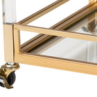 Baxton Studio Savannah Contemporary Glam and Luxe Gold Metal and Glass Wine Cart