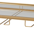 Baxton Studio Savannah Contemporary Glam and Luxe Gold Metal and Glass Wine Cart