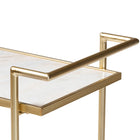 Baxton Studio Louise Contemporary Glam and Luxe Gold Metal and White Marble 2-Tier Wine Cart