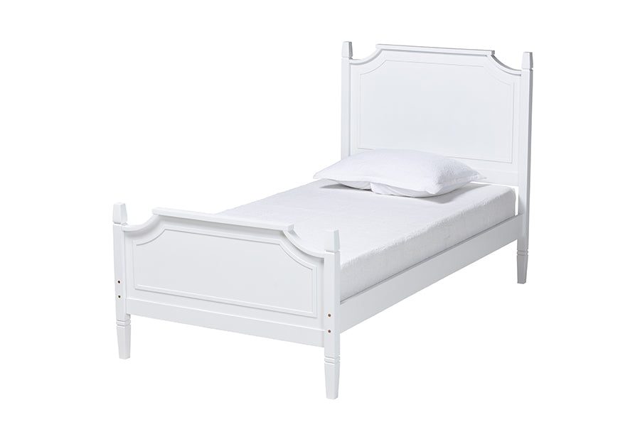 Baxton Studio Mariana Classic and Traditional White Finished Wood Twin Size Platform Bed