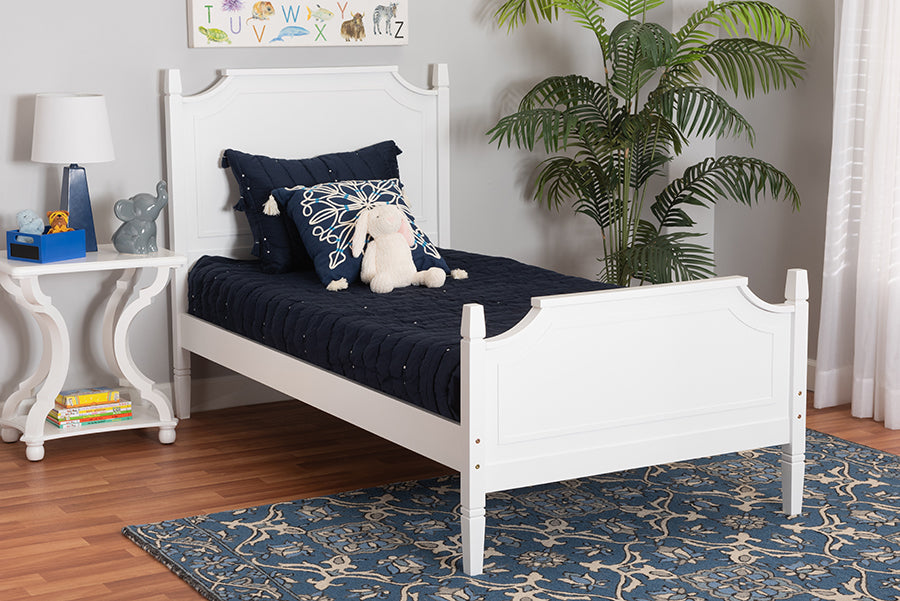 Baxton Studio Mariana Classic and Traditional White Finished Wood Full Size Platform Bed