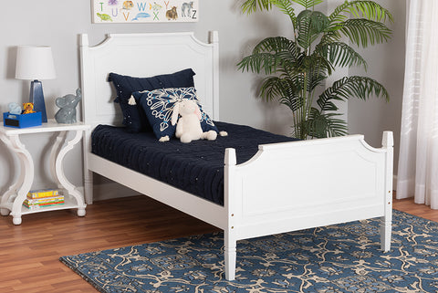 Baxton Studio Mariana Classic and Traditional White Finished Wood Full Size Platform Bed