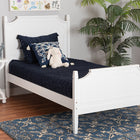 Baxton Studio Mariana Classic and Traditional White Finished Wood Twin Size Platform Bed