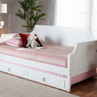Baxton Studio Mariana Classic and Traditional White Finished Wood Full Size Daybed with Twin Size trundle