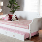Baxton Studio Mariana Classic and Traditional White Finished Wood Full Size Daybed with Twin Size trundle