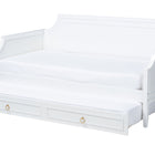 Baxton Studio Mariana Classic and Traditional White Finished Wood Full Size Daybed with Twin Size trundle