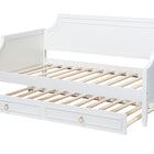 Baxton Studio Mariana Classic and Traditional White Finished Wood Full Size Daybed with Twin Size trundle