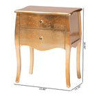 Baxton Studio Patrice Classic and Traditional Gold Finished Wood 2-Drawer End Table