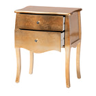 Baxton Studio Patrice Classic and Traditional Gold Finished Wood 2-Drawer End Table