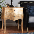Baxton Studio Patrice Classic and Traditional Gold Finished Wood 2-Drawer End Table